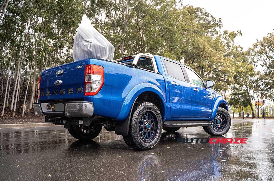 FORD RANGER GRENADE SATIN BLACK MILLED WITH BLUE CLEAR COAT